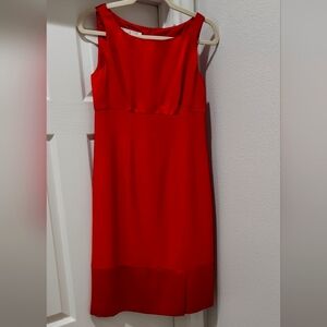 Evan Picone Red Crepe & Satin Cocktail Dress